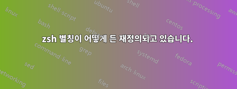 zsh 별칭이 어떻게 든 재정의되고 있습니다.