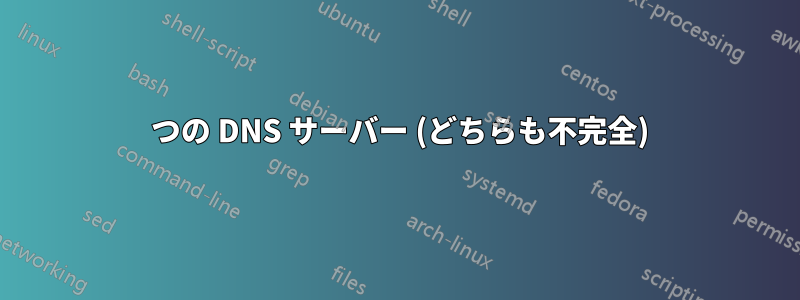 2 つの DNS サーバー (どちらも不完全)