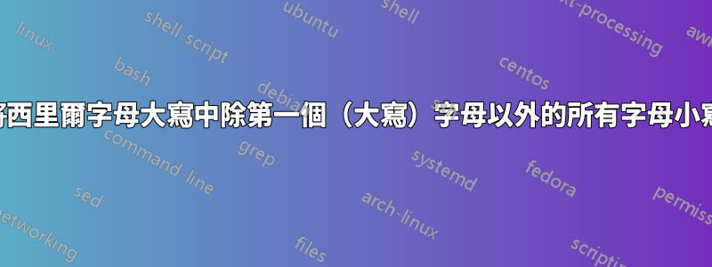 將西里爾字母大寫中除第一個（大寫）字母以外的所有字母小寫