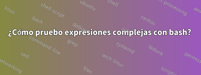 ¿Cómo pruebo expresiones complejas con bash?