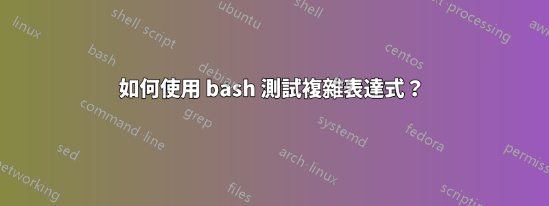 如何使用 bash 測試複雜表達式？