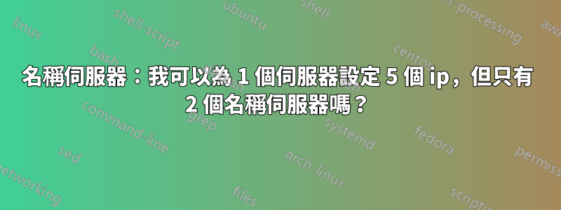 名稱伺服器：我可以為 1 個伺服器設定 5 個 ip，但只有 2 個名稱伺服器嗎？