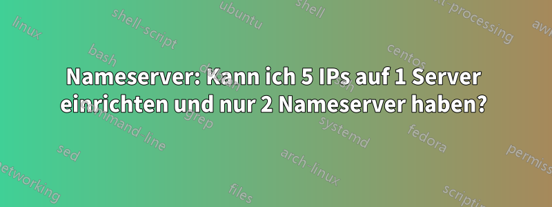 Nameserver: Kann ich 5 IPs auf 1 Server einrichten und nur 2 Nameserver haben?