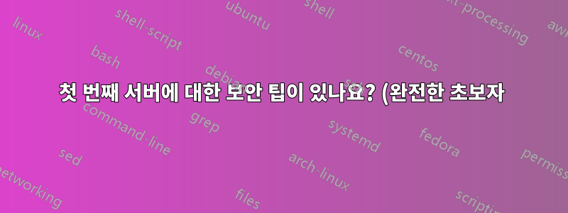 첫 번째 서버에 대한 보안 팁이 있나요? (완전한 초보자)
