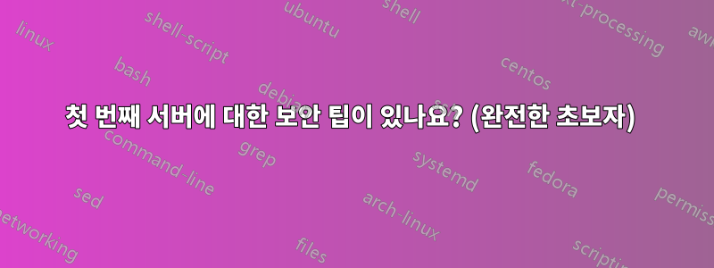 첫 번째 서버에 대한 보안 팁이 있나요? (완전한 초보자) 