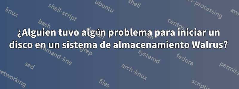 ¿Alguien tuvo algún problema para iniciar un disco en un sistema de almacenamiento Walrus?