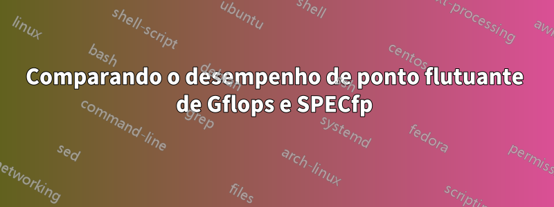 Comparando o desempenho de ponto flutuante de Gflops e SPECfp