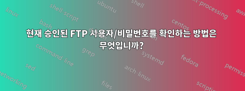 현재 승인된 FTP 사용자/비밀번호를 확인하는 방법은 무엇입니까?