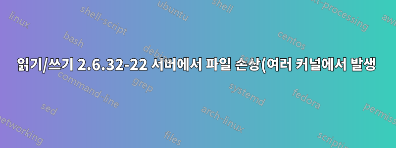 읽기/쓰기 2.6.32-22 서버에서 파일 손상(여러 커널에서 발생)
