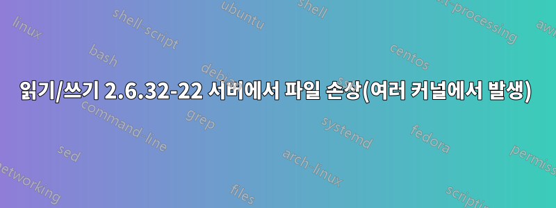 읽기/쓰기 2.6.32-22 서버에서 파일 손상(여러 커널에서 발생)