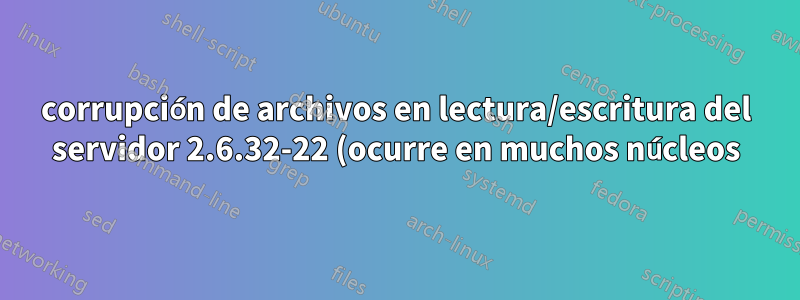 corrupción de archivos en lectura/escritura del servidor 2.6.32-22 (ocurre en muchos núcleos)