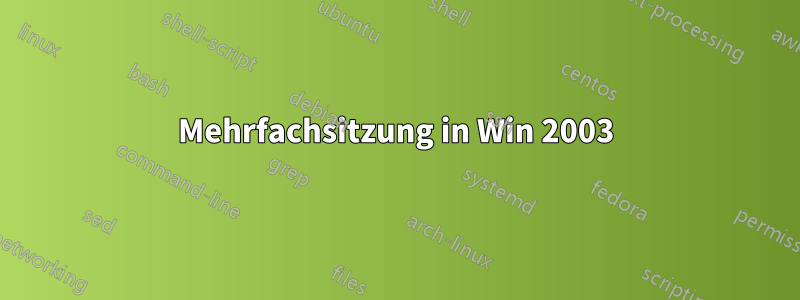 Mehrfachsitzung in Win 2003