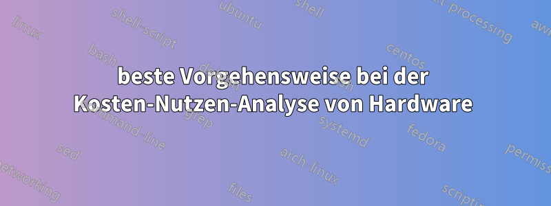 beste Vorgehensweise bei der Kosten-Nutzen-Analyse von Hardware