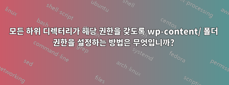 모든 하위 디렉터리가 해당 권한을 갖도록 wp-content/ 폴더 권한을 설정하는 방법은 무엇입니까?