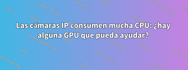 Las cámaras IP consumen mucha CPU: ¿hay alguna GPU que pueda ayudar?