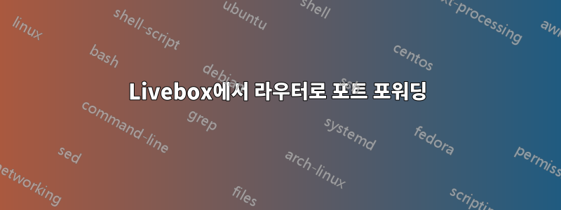 Livebox에서 라우터로 포트 포워딩