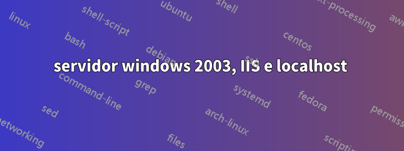 servidor windows 2003, IIS e localhost