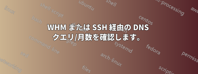 WHM または SSH 経由の DNS クエリ/月数を確認します。