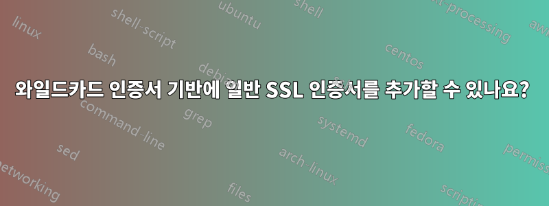 와일드카드 인증서 기반에 일반 SSL 인증서를 추가할 수 있나요?