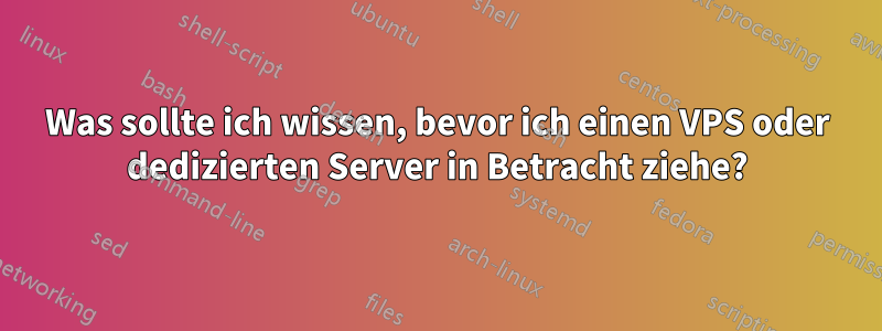 Was sollte ich wissen, bevor ich einen VPS oder dedizierten Server in Betracht ziehe?