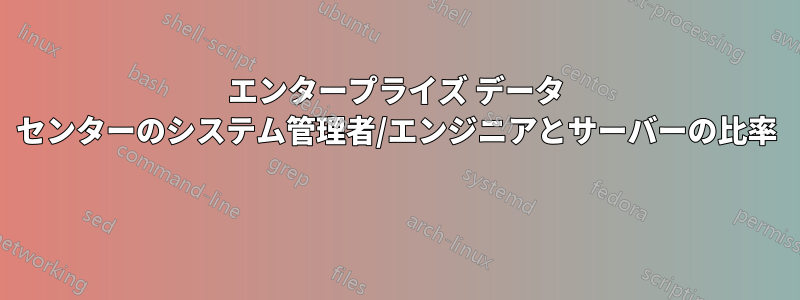 エンタープライズ データ センターのシステム管理者/エンジニアとサーバーの比率 