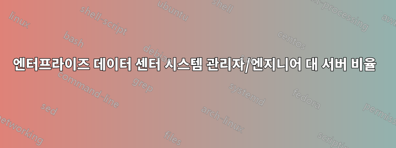 엔터프라이즈 데이터 센터 시스템 관리자/엔지니어 대 서버 비율 