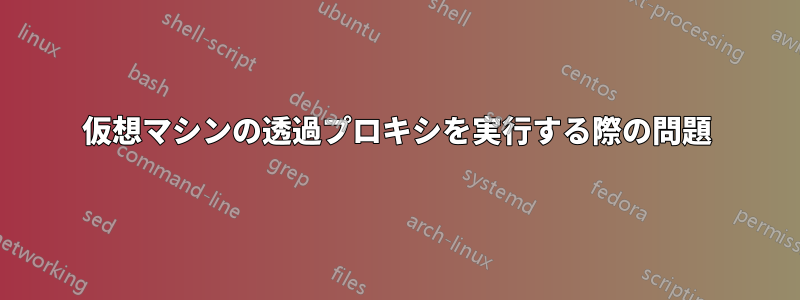 仮想マシンの透過プロキシを実行する際の問題