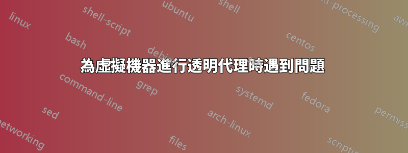 為虛擬機器進行透明代理時遇到問題