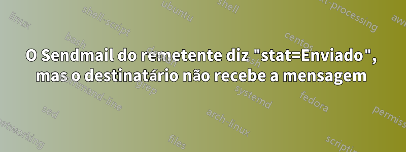 O Sendmail do remetente diz "stat=Enviado", mas o destinatário não recebe a mensagem