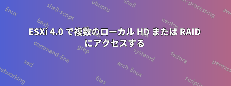 ESXi 4.0 で複数のローカル HD または RAID にアクセスする