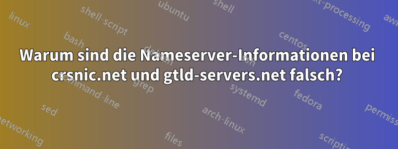 Warum sind die Nameserver-Informationen bei crsnic.net und gtld-servers.net falsch?