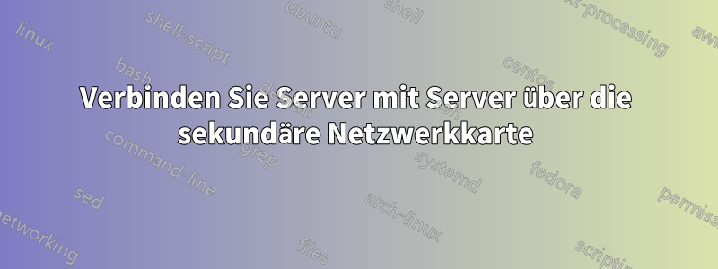 Verbinden Sie Server mit Server über die sekundäre Netzwerkkarte