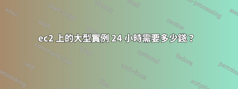 ec2 上的大型實例 24 小時需要多少錢？ 