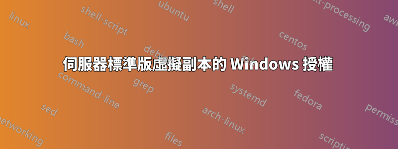 2003 伺服器標準版虛擬副本的 Windows 授權 