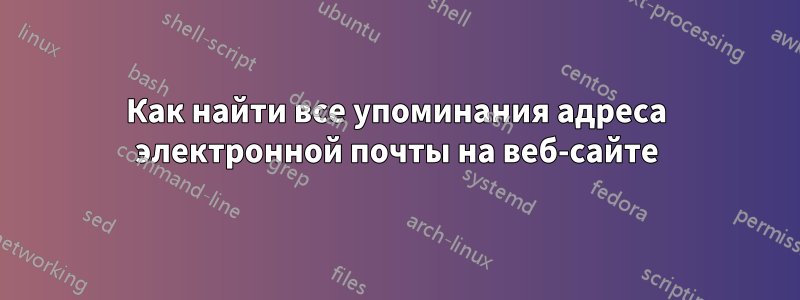 Как найти все упоминания адреса электронной почты на веб-сайте