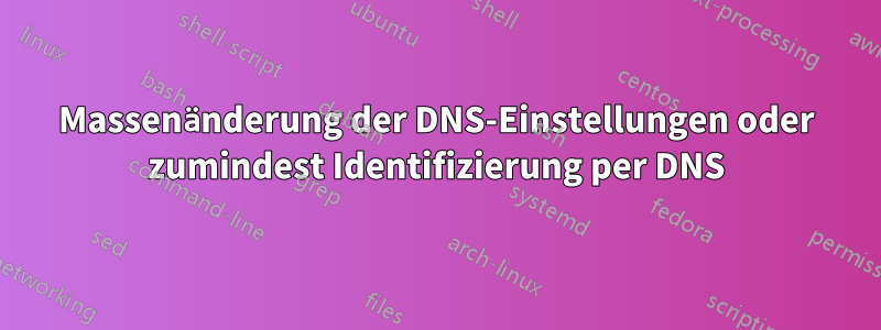 Massenänderung der DNS-Einstellungen oder zumindest Identifizierung per DNS