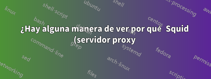 ¿Hay alguna manera de ver por qué Squid (servidor proxy) determina por qué un recurso debería ser MISS?