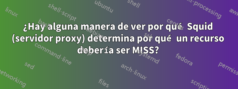 ¿Hay alguna manera de ver por qué Squid (servidor proxy) determina por qué un recurso debería ser MISS?