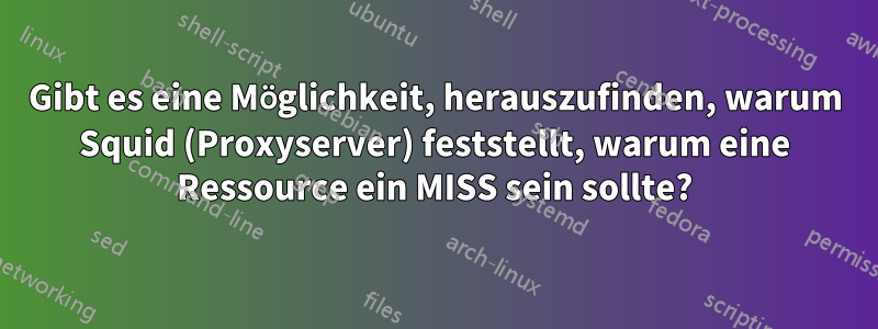 Gibt es eine Möglichkeit, herauszufinden, warum Squid (Proxyserver) feststellt, warum eine Ressource ein MISS sein sollte?