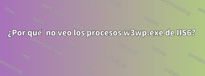 ¿Por qué no veo los procesos w3wp.exe de IIS6?