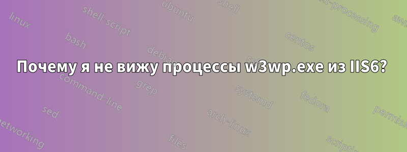 Почему я не вижу процессы w3wp.exe из IIS6?