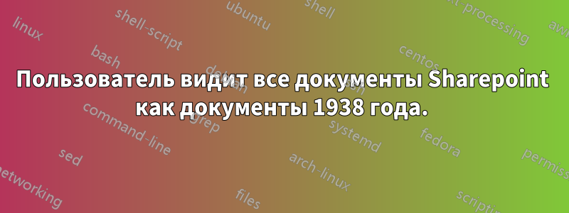 Пользователь видит все документы Sharepoint как документы 1938 года.