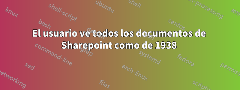 El usuario ve todos los documentos de Sharepoint como de 1938