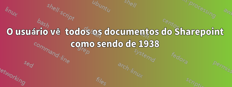 O usuário vê todos os documentos do Sharepoint como sendo de 1938