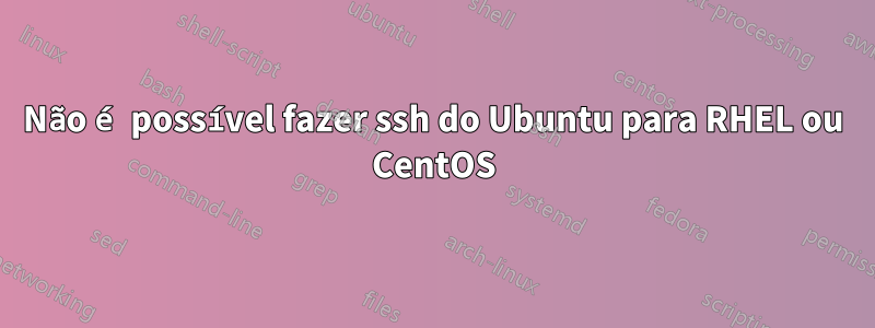 Não é possível fazer ssh do Ubuntu para RHEL ou CentOS