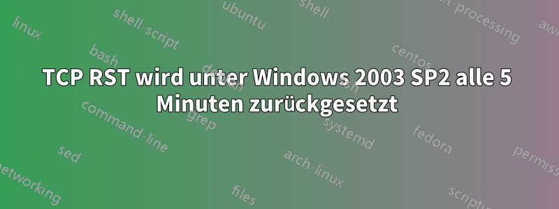 TCP RST wird unter Windows 2003 SP2 alle 5 Minuten zurückgesetzt