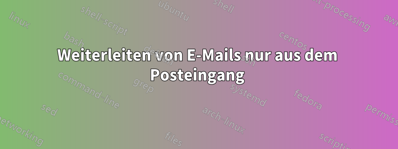 Weiterleiten von E-Mails nur aus dem Posteingang