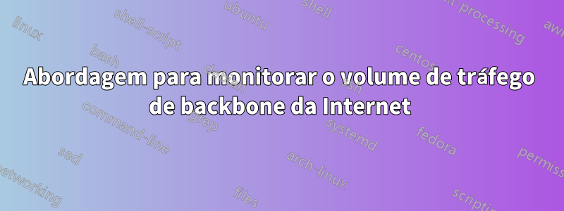 Abordagem para monitorar o volume de tráfego de backbone da Internet