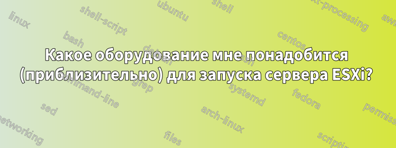 Какое оборудование мне понадобится (приблизительно) для запуска сервера ESXi?