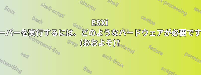 ESXi サーバーを実行するには、どのようなハードウェアが必要ですか (おおよそ)?